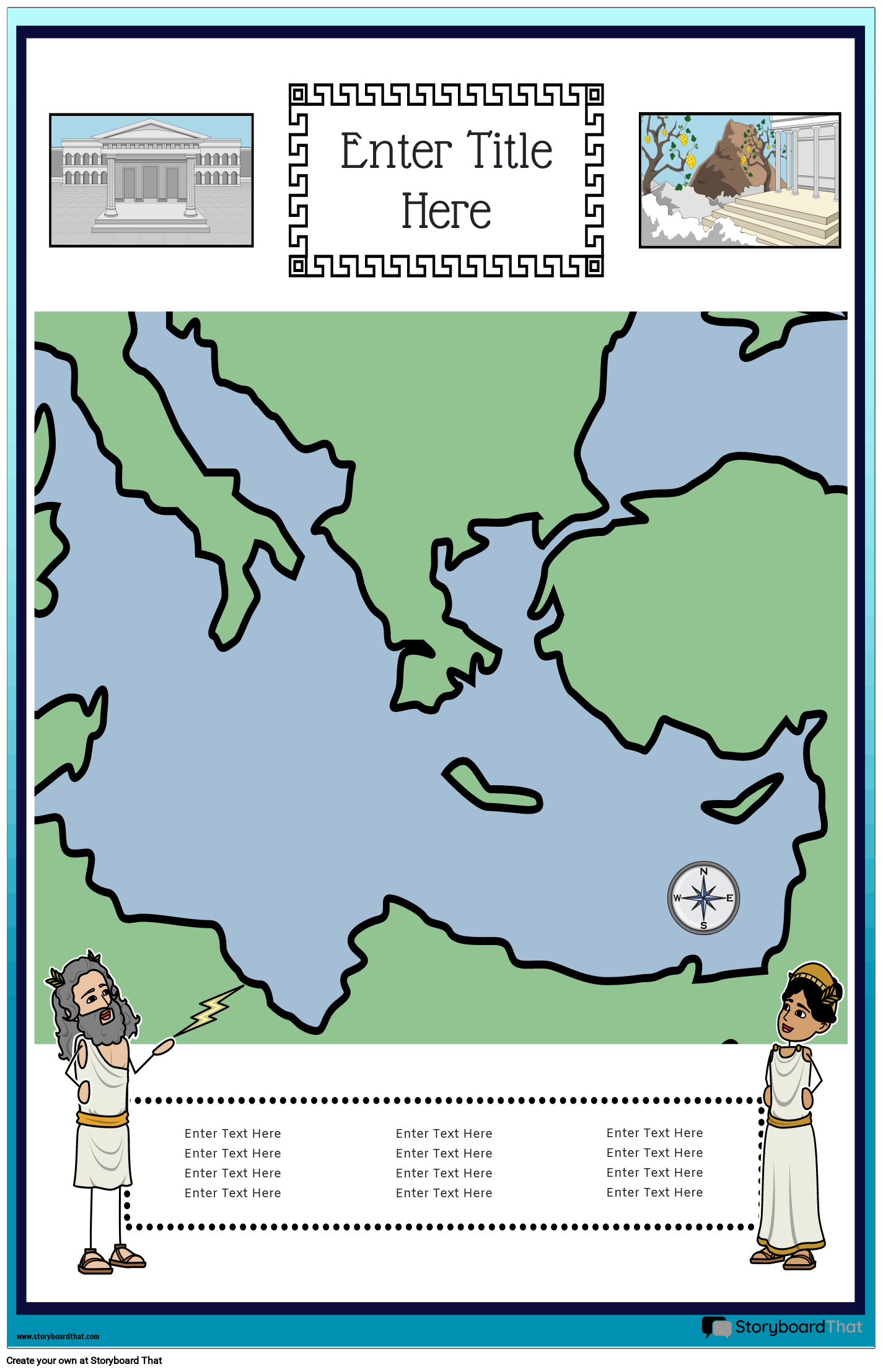 Карта Плакат 34 Цветен Портрет Древна Гърция