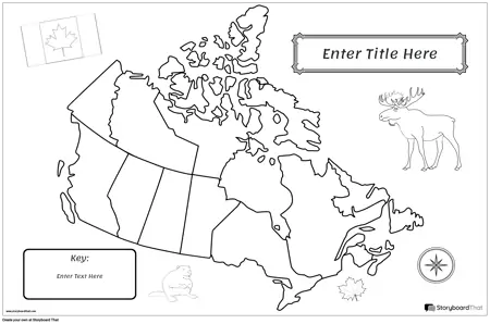 Карта Плакат 40 BW Пейзаж Канада