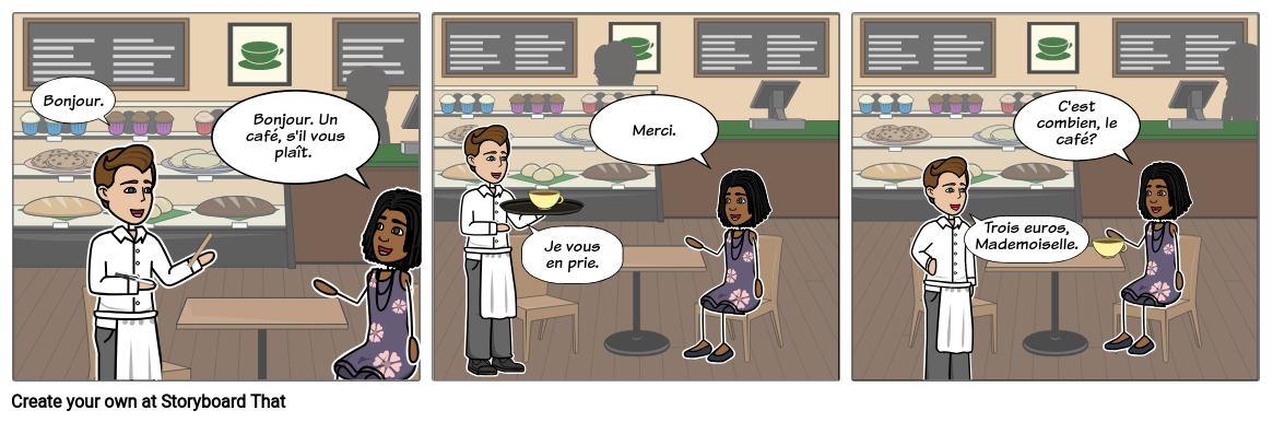 Ordering Food in French Storyboard