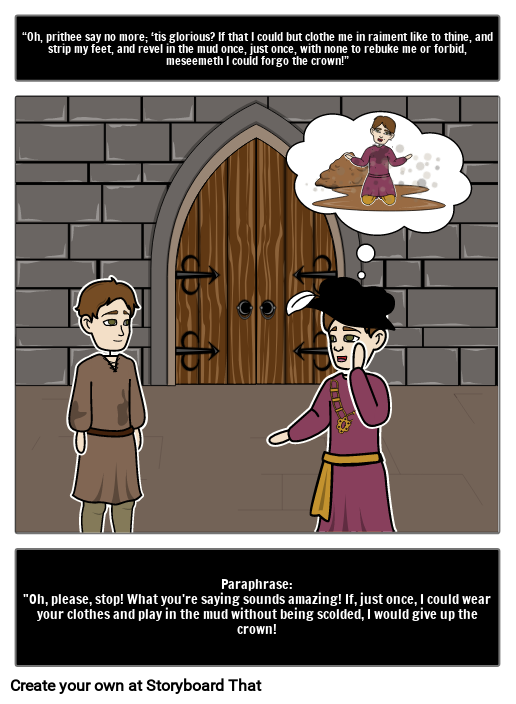 The Prince and the Pauper Paraphrase Storyboard