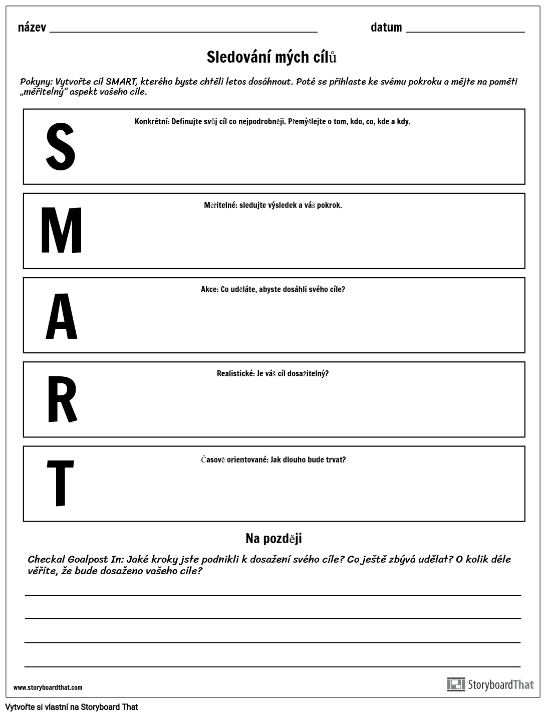Making SMART Goals Worksheet