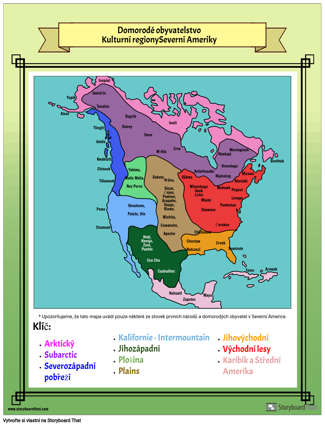 Mapa Domorodého Obyvatelstva Severní Ameriky