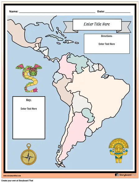 Mapa Mayů, Aztéků a Inků