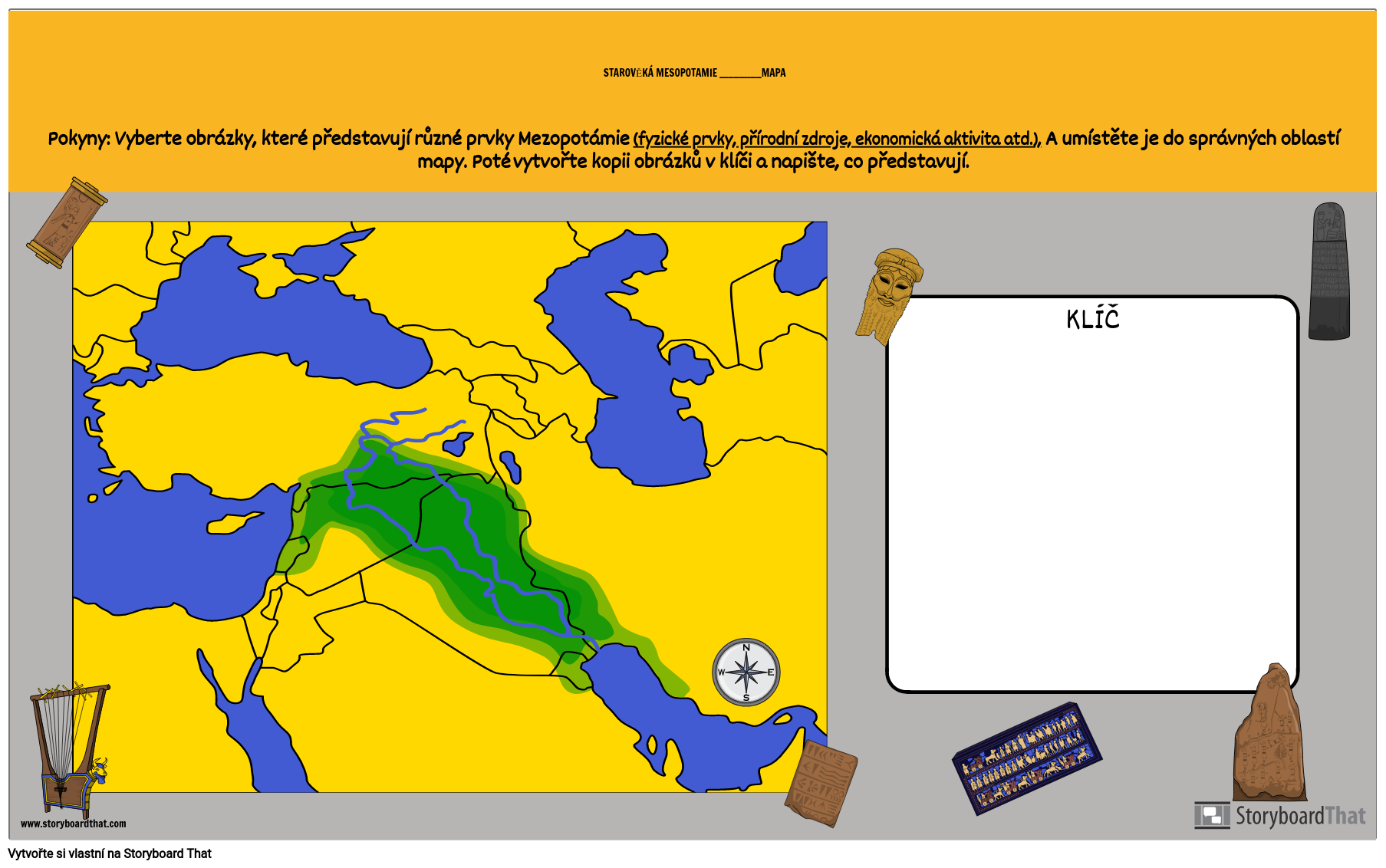 Mezopotámie Vyplňte Prázdnou Mapu