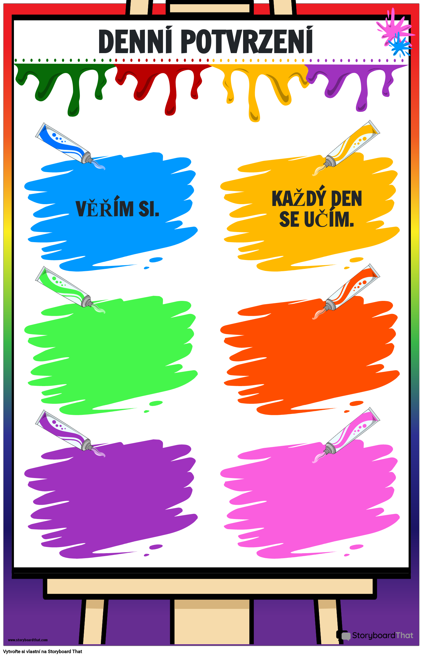 Motivační Plakáty s Motivem Barvy – Denní Afirmační Motivační Plakáty do Tř