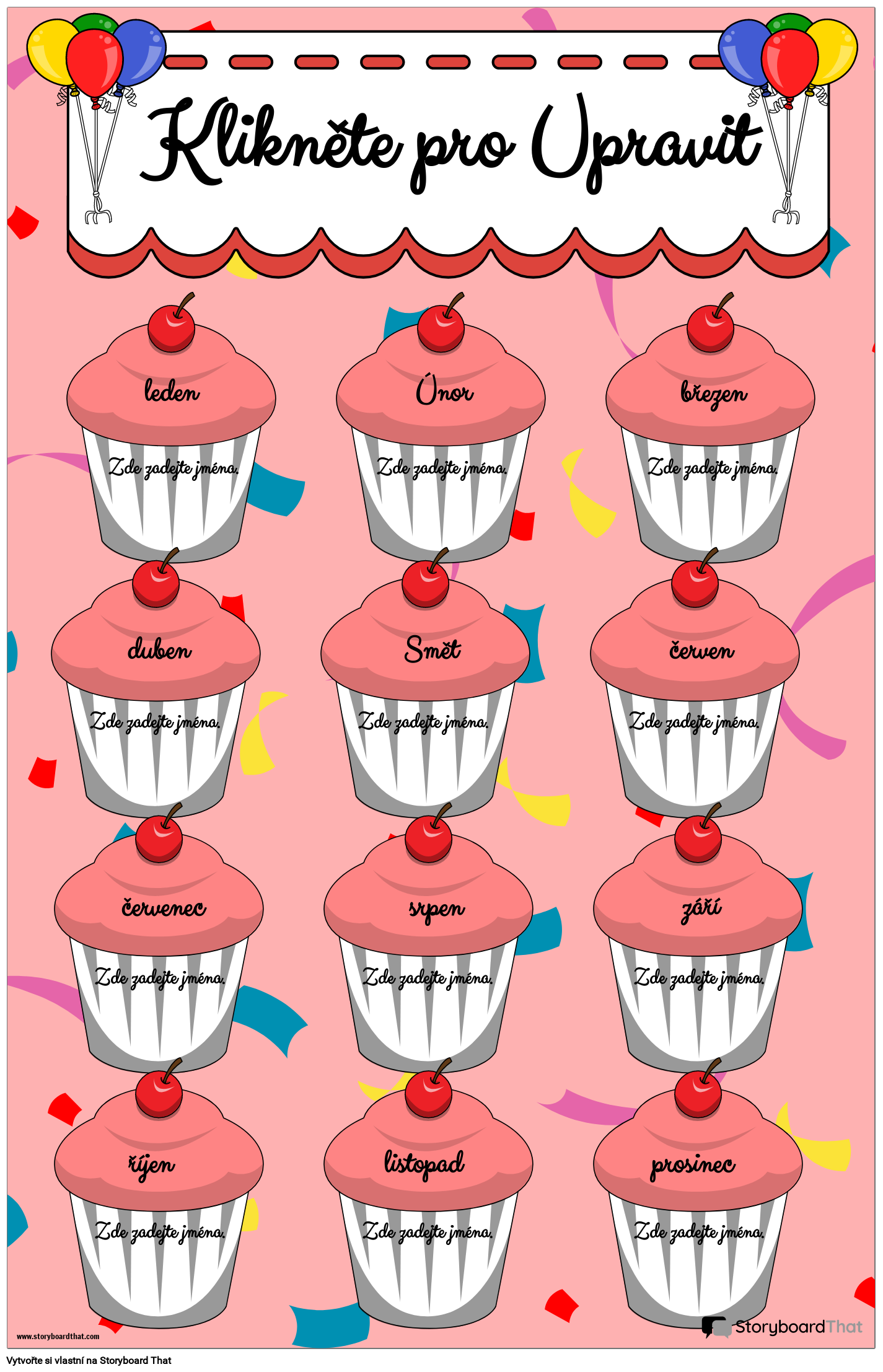 Narozeninový Plakát s Motivem Cupcake