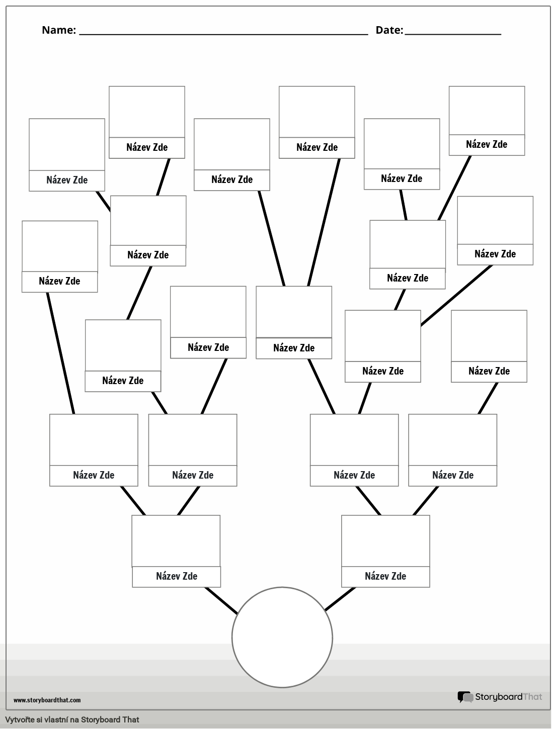 Nová šablona diagramu vytvoření stromu stránky 3 (černobílá)