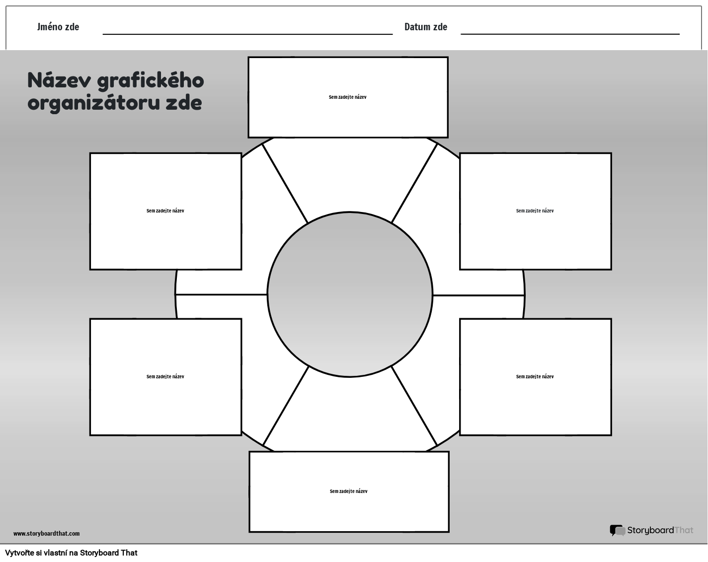 Nová stránka vytvoření Obecný grafický organizátor 1 (černobílý)