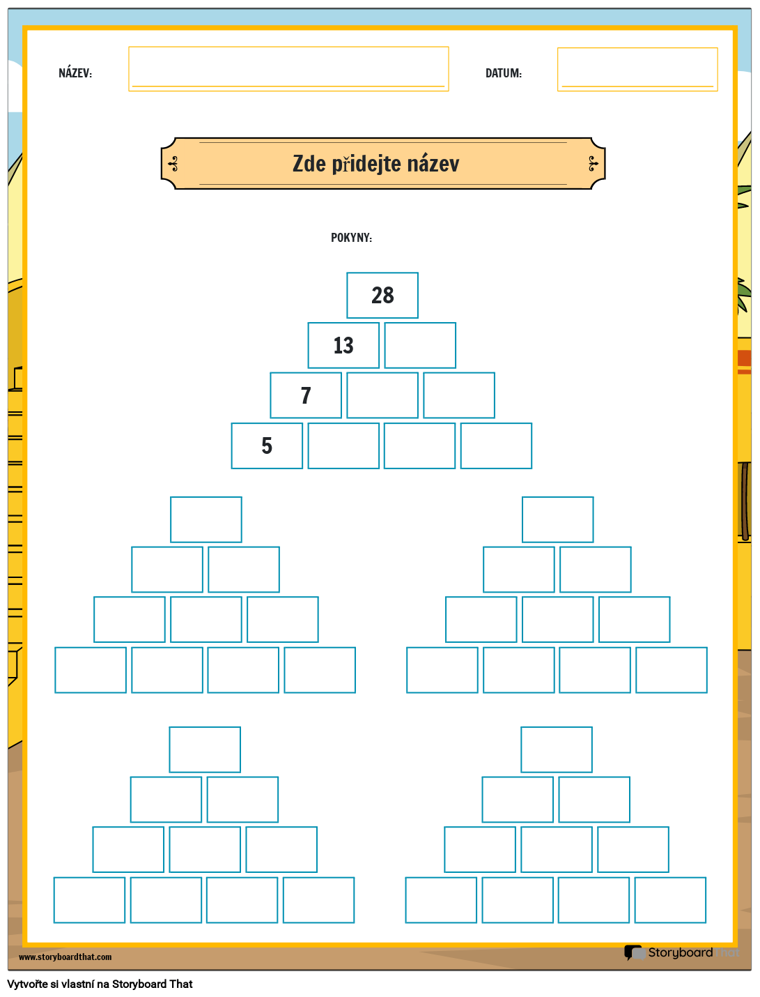 Odečítání Pyramida - Matematické hry Puzzle