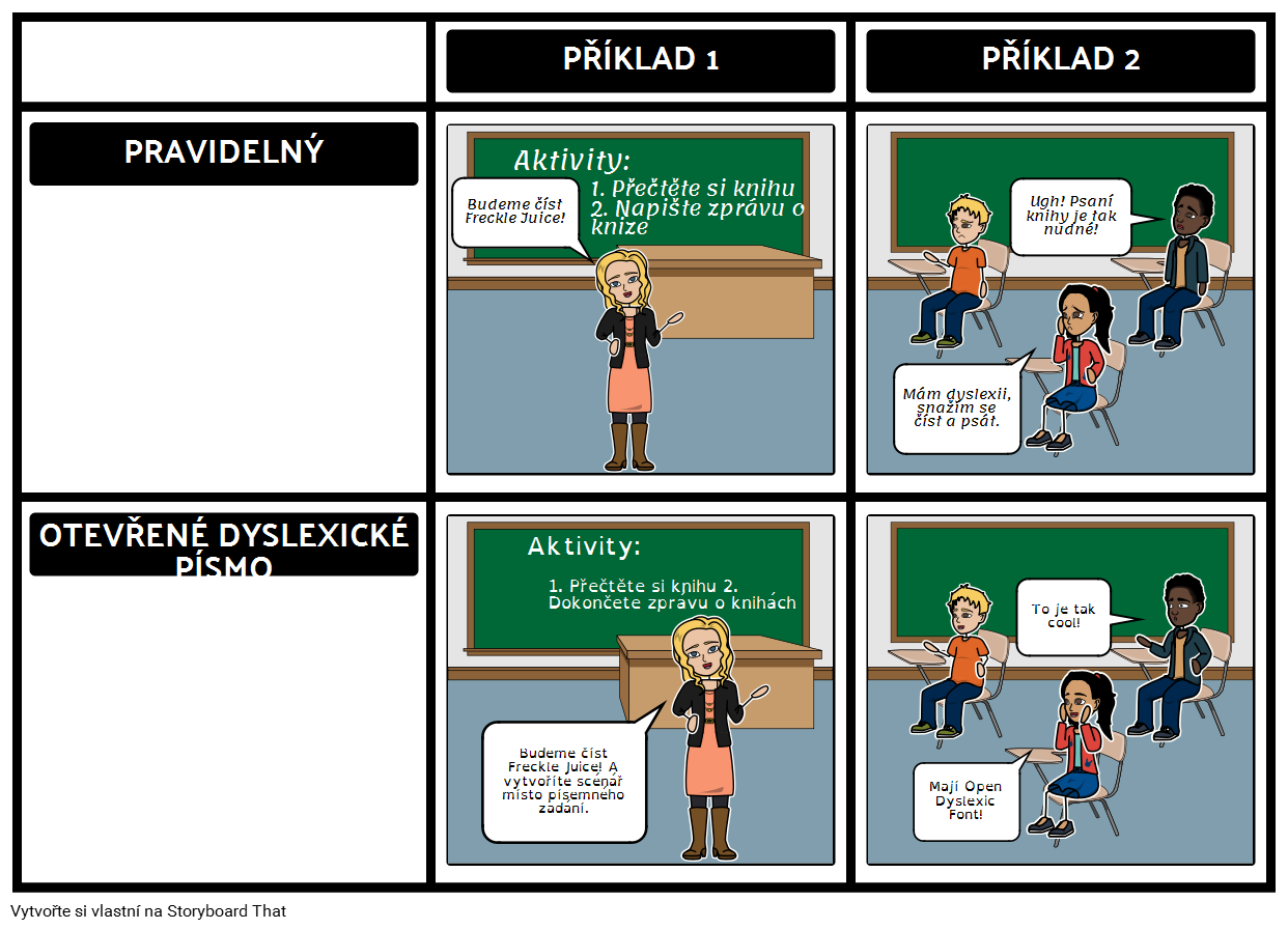 Otevřete Dyslektik Písma Storyboardů Storyboard