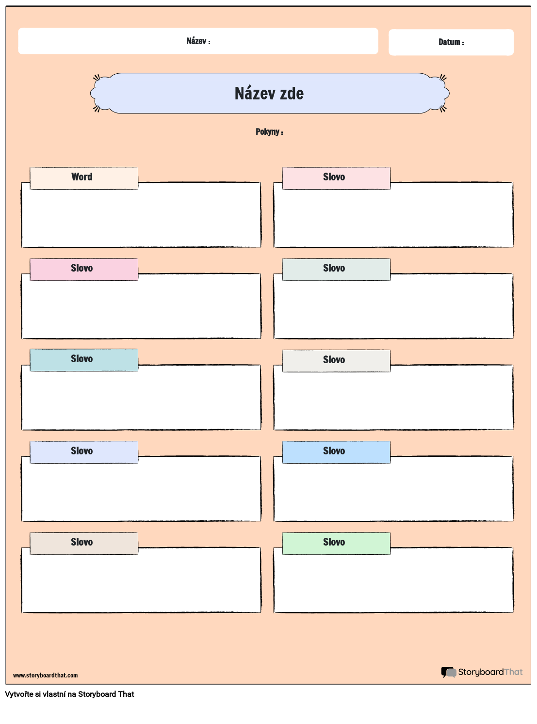 Pastelové Barvy Kontextové Vodítka Activity Sheet