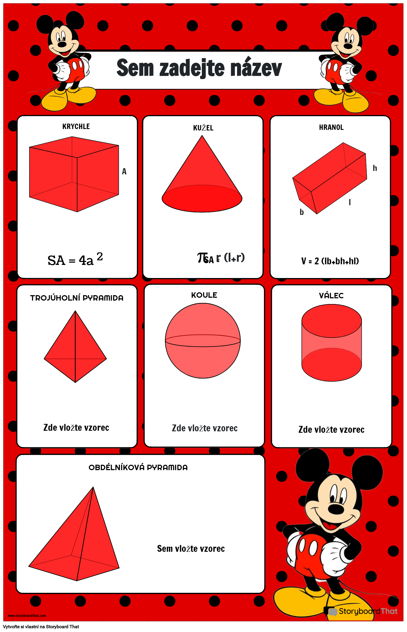 Plakát Mickey Mouse s motivem Surface Area Formula
