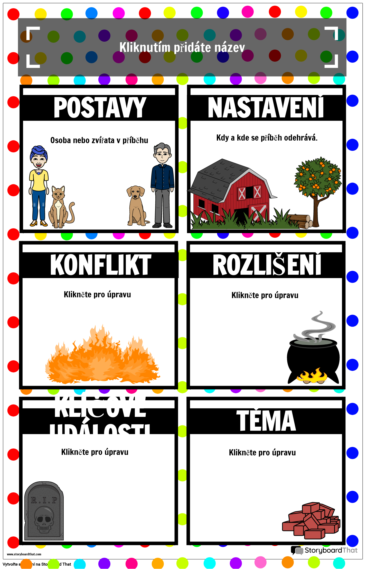 Plakát Prvky Příběhu s Motivem Polca-dot