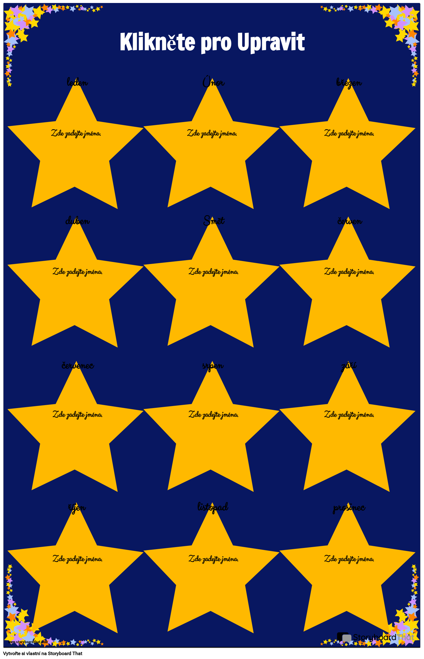 Příklad Plakátu k Narozeninám Hvězdy