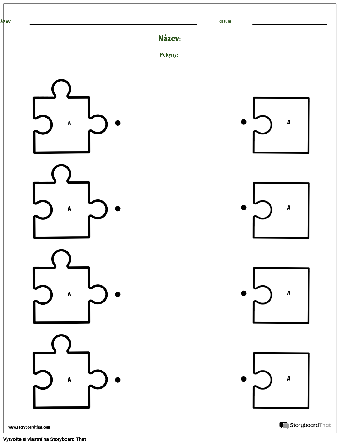 Puzzle Odpovídající typ Šablony