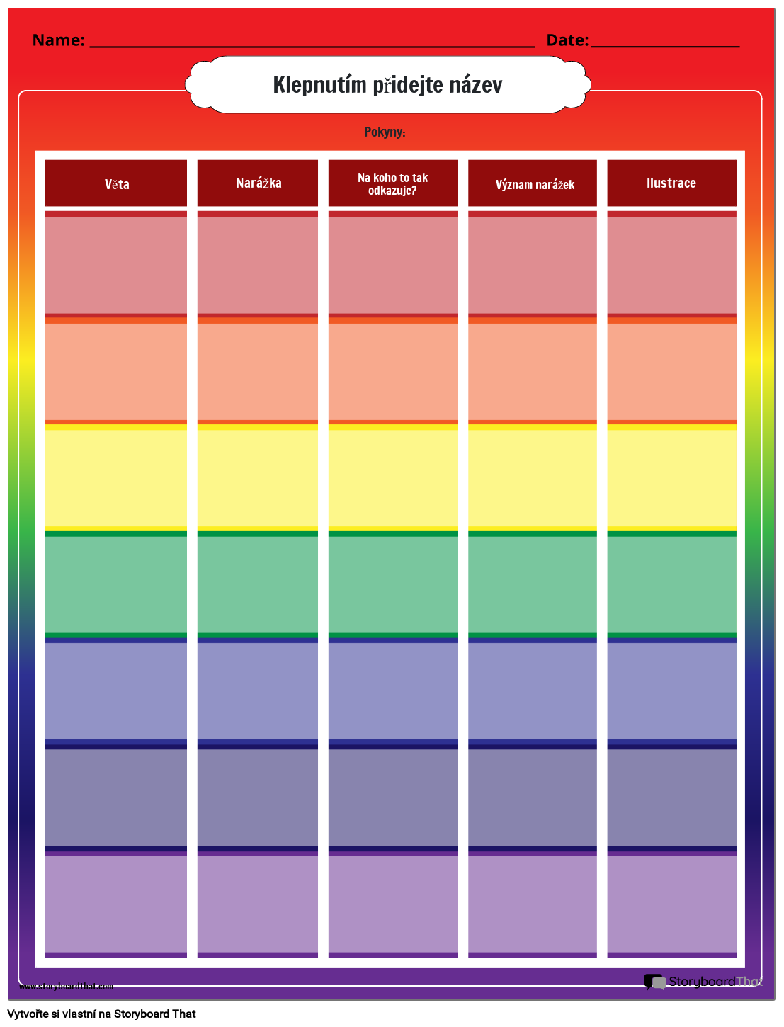 Rainbow Themed - Alusion Tally Worksheet