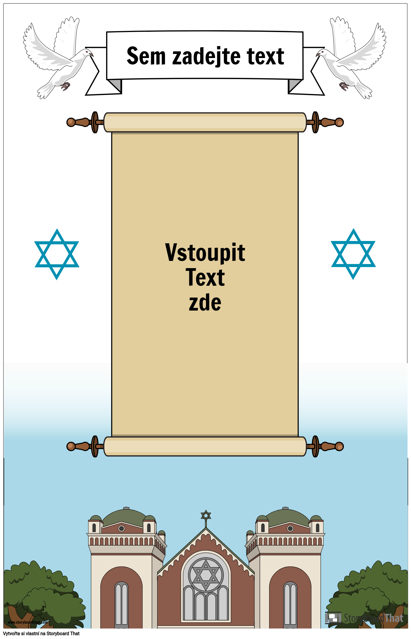 Židovský plakát se svitkem