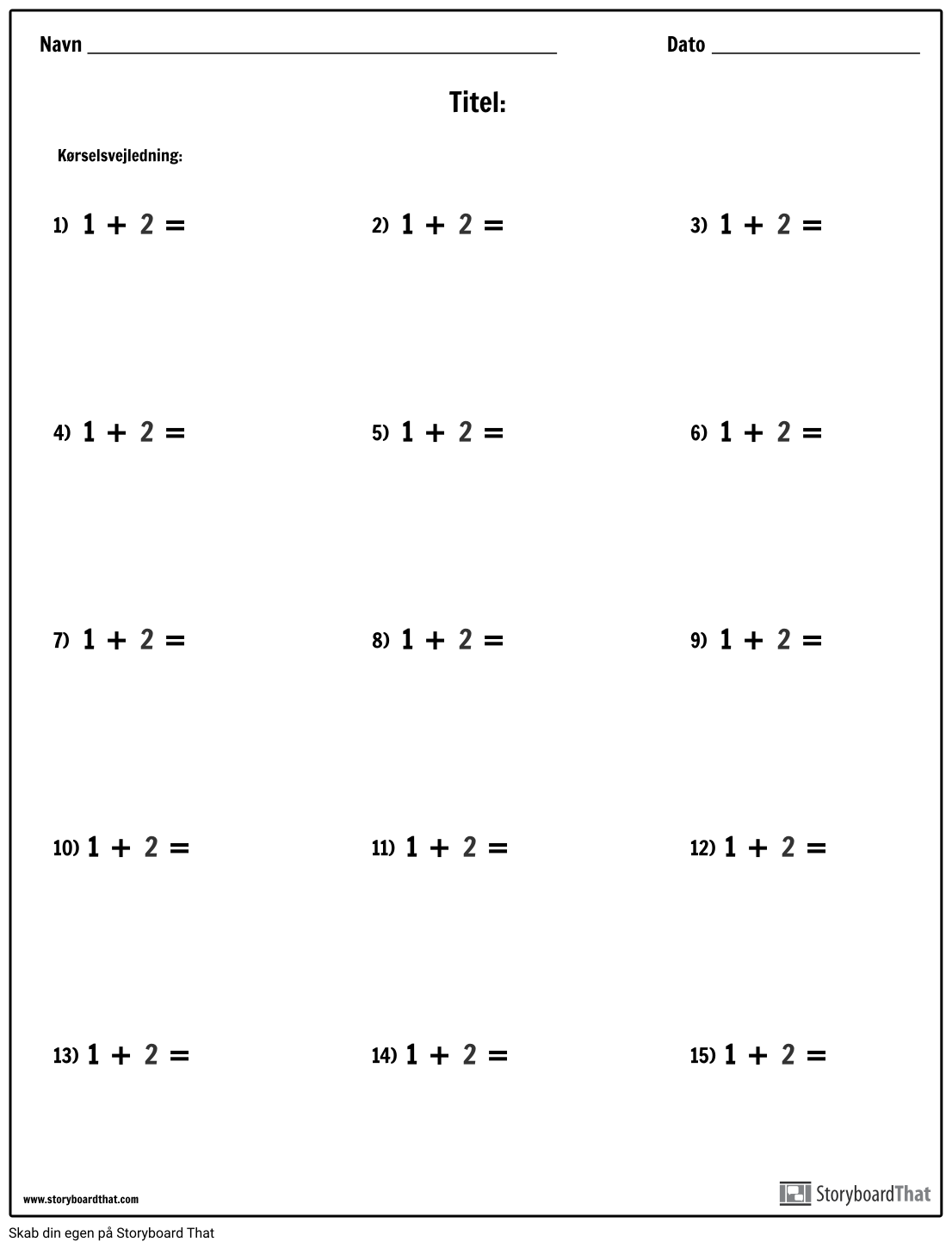 Addition - Single Number - Version 1 Storyboard