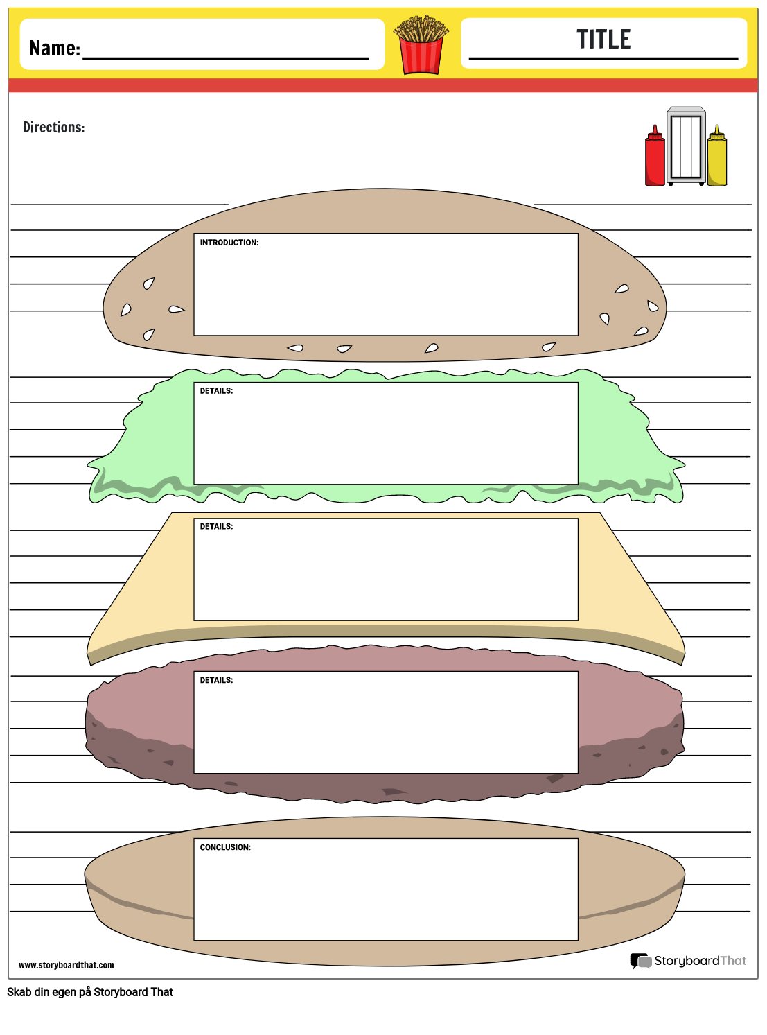 Grafisk Organizer Hamburger