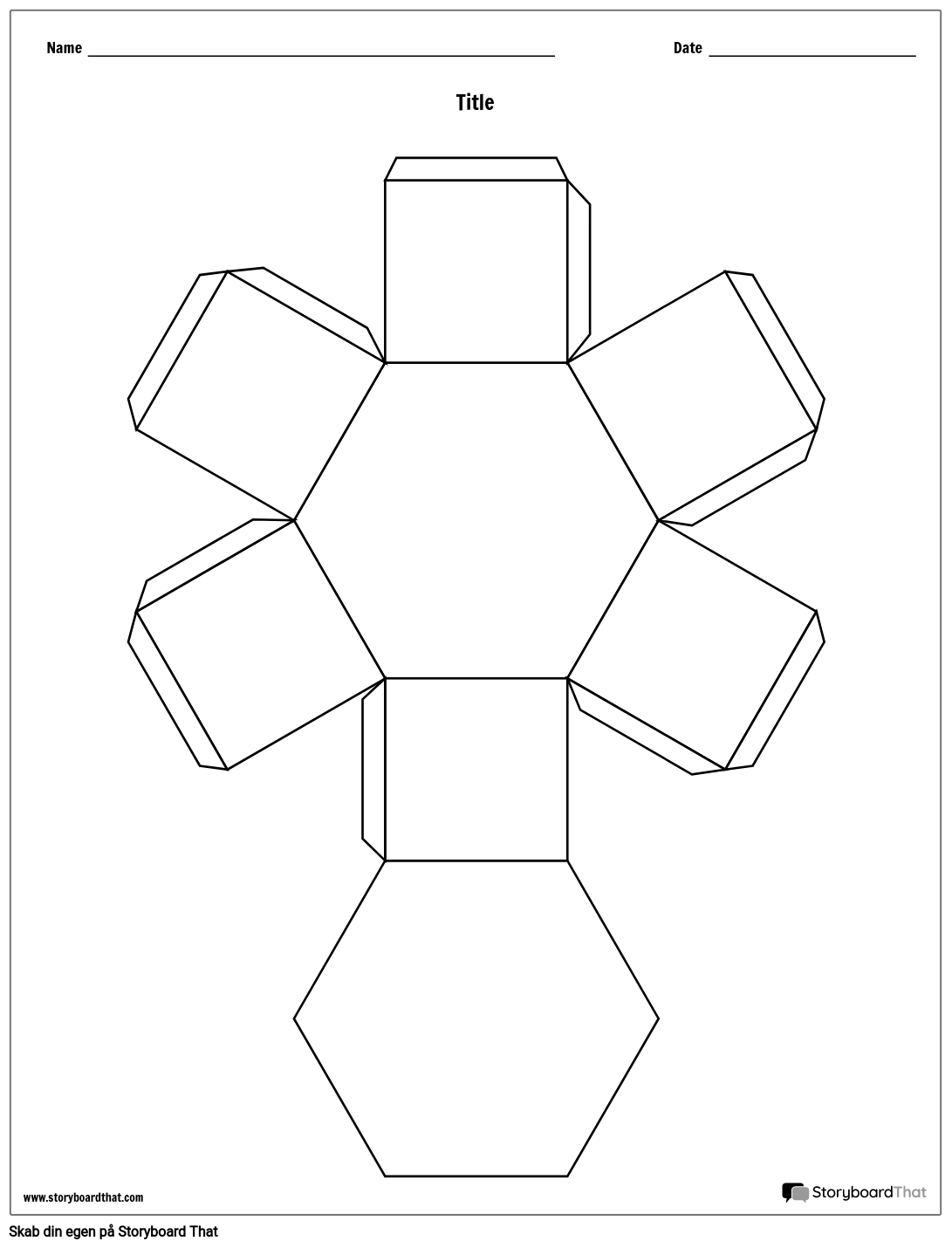 Hexagon Story Cube -skabelon
