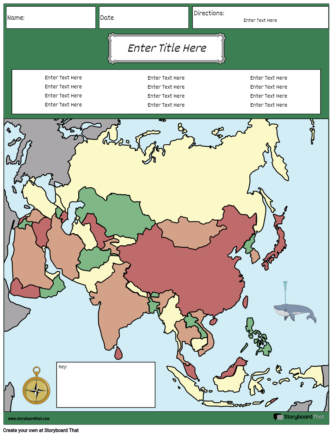 Kort Over Asien og Mellemøsten