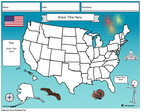 Kort Over USA