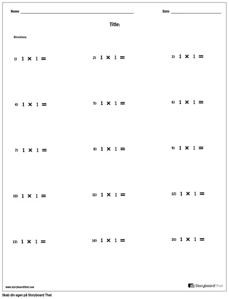 Multiplikation - Enkelt Nummer - Version 1