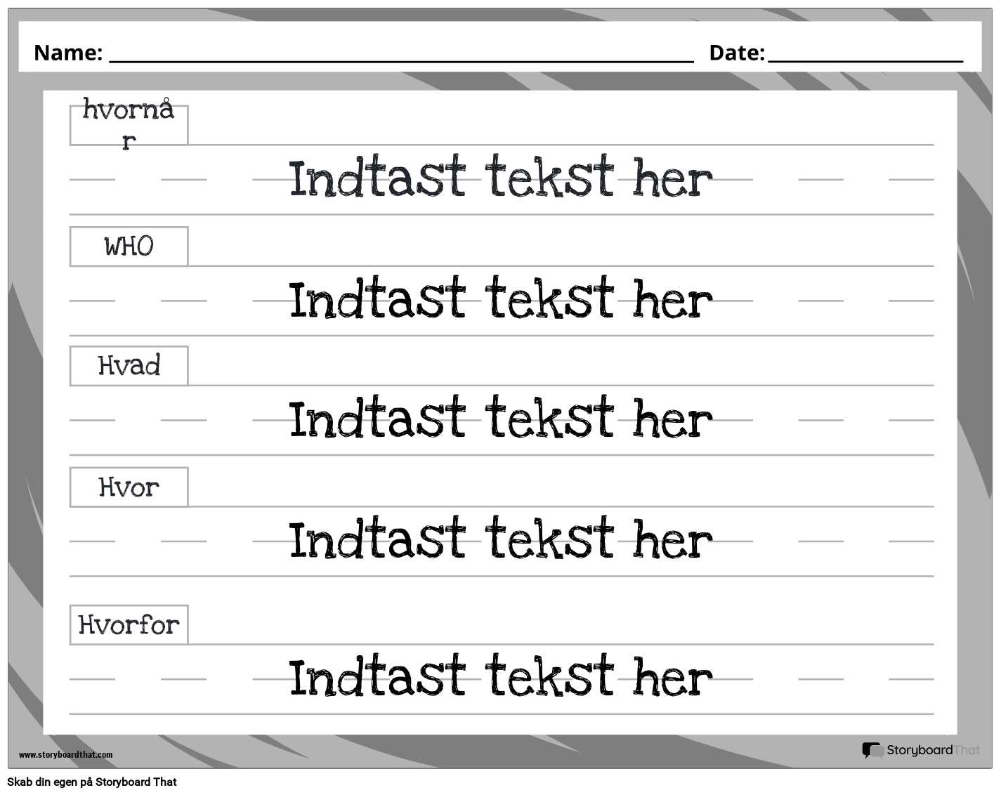 Ny skabelon til oprettelse af sidesætningsstruktur 4 (sort/hvid)