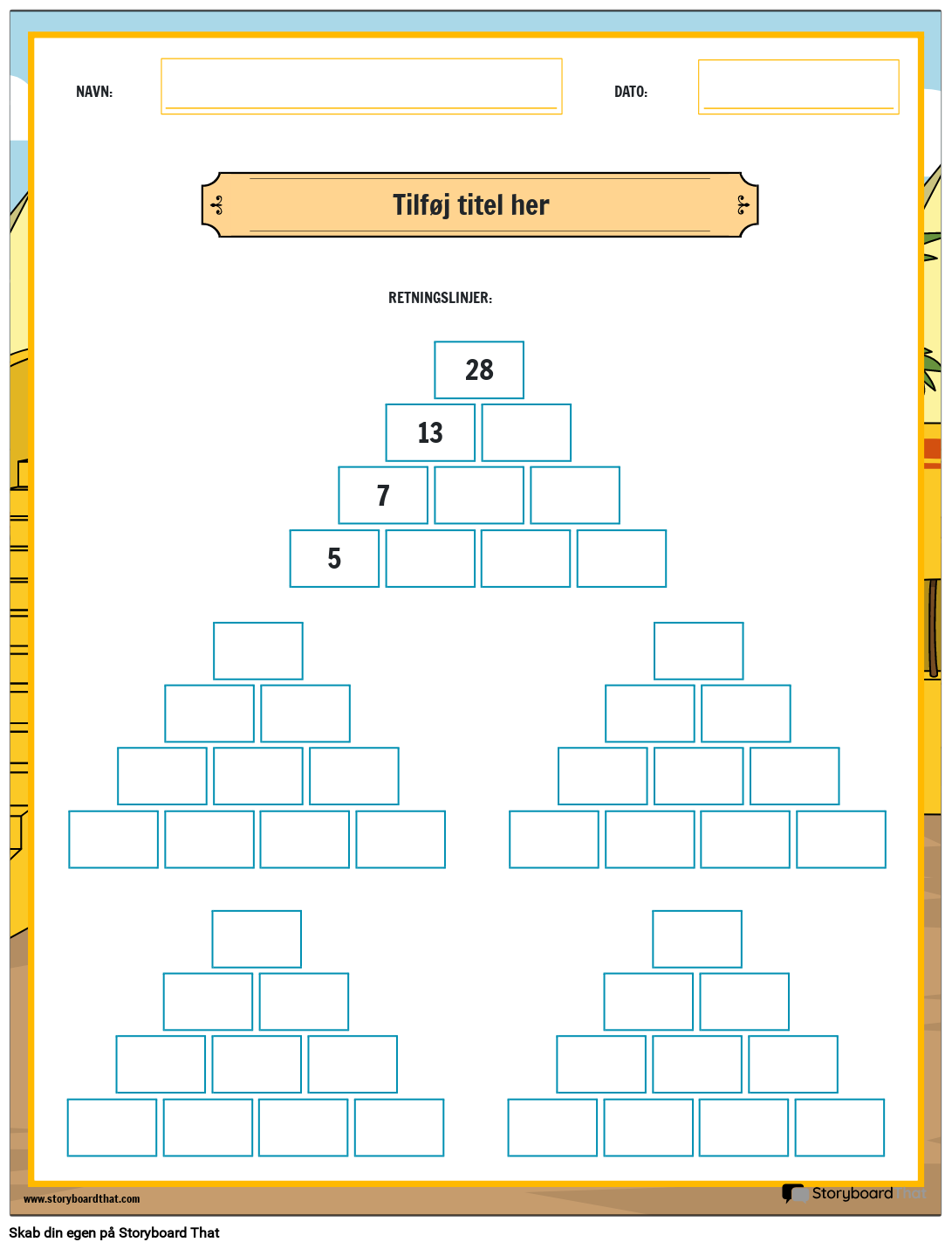 Subtraktionspyramide - Math Games Puslespil