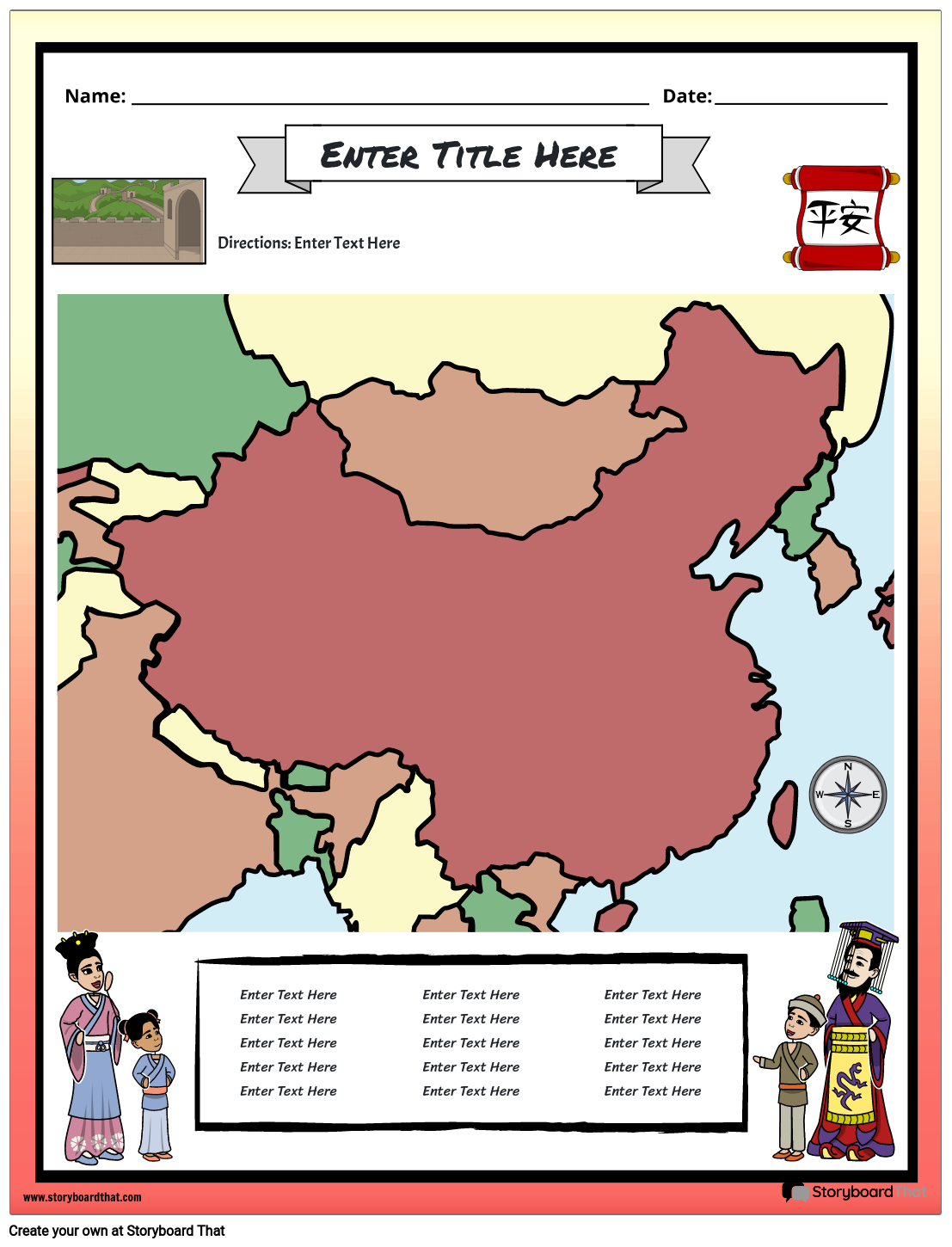 Alte China-Karte