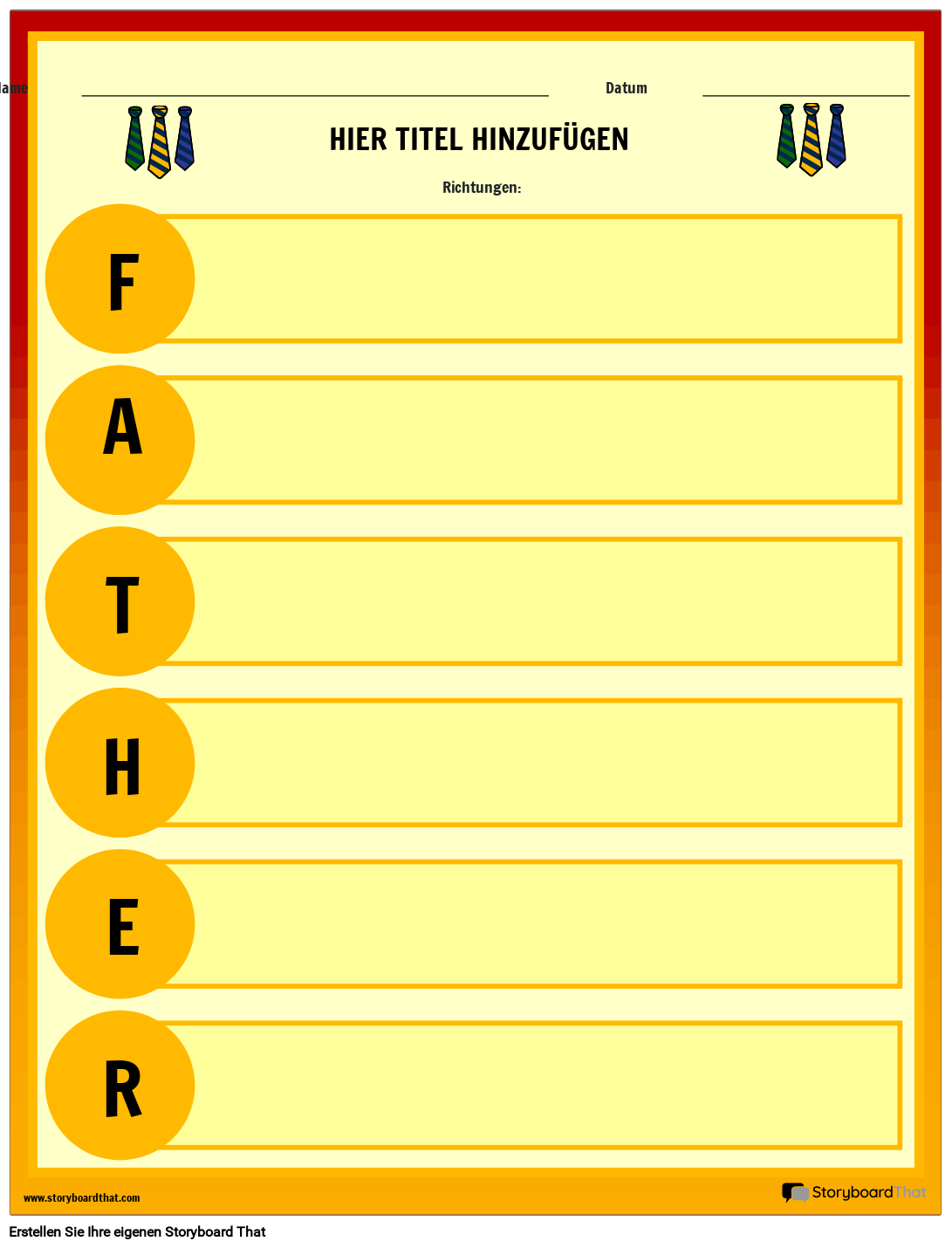 Arbeitsblatt „Vater Beschreiben“. Storyboard par deexamples