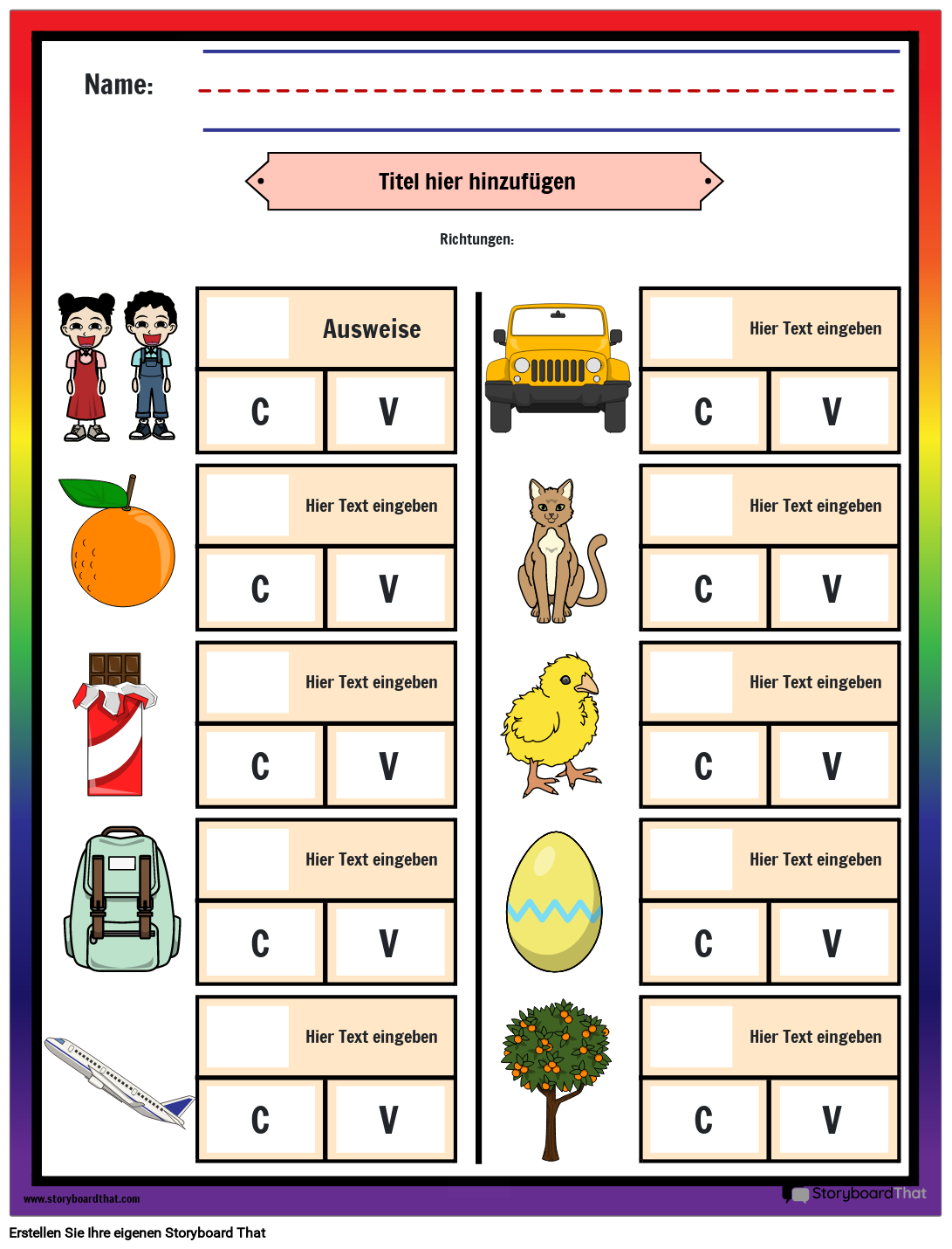 Arbeitsblatt zu Vokalen und Konsonanten für die Vorschule
