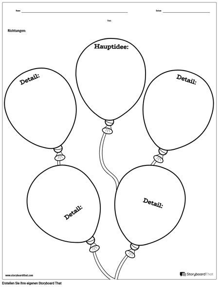 Ballon Geschichte Karte Leer