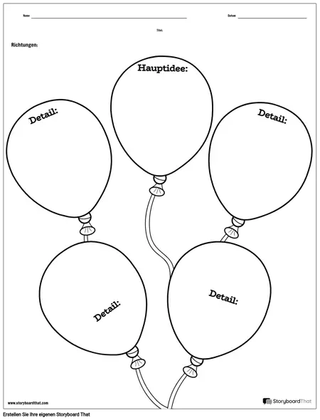 Ballon Geschichte Karte Leer