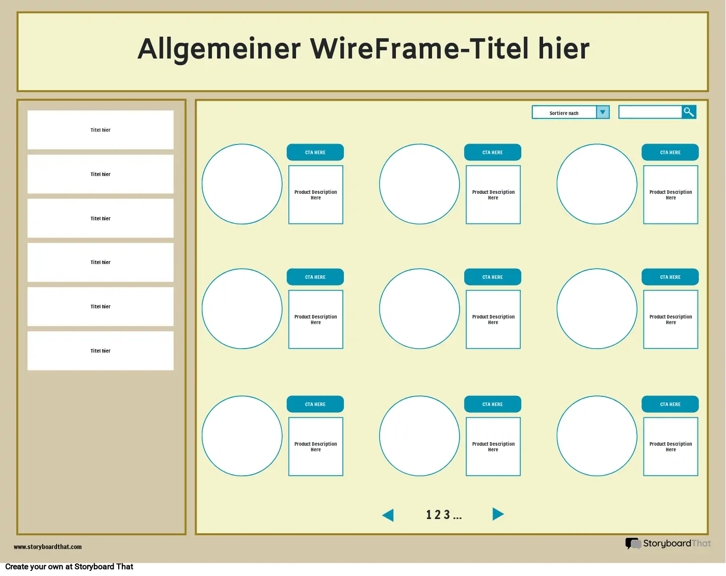 Vorlagen und Beispiele | KOSTENLOSES Wireframe Tool