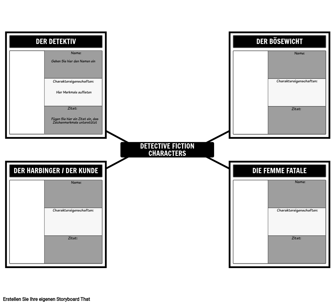 Detective Fiction Zeichenvorlage