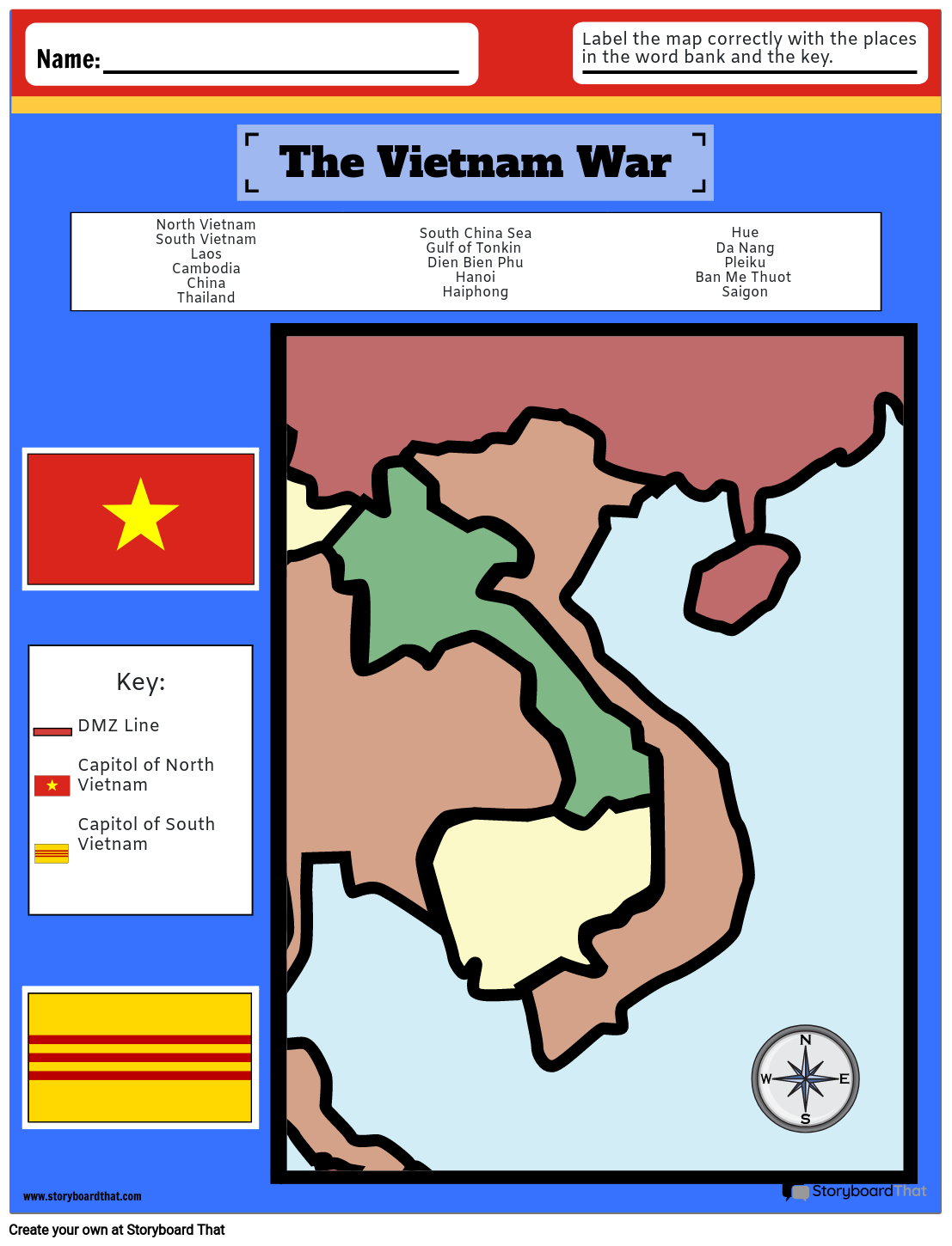 Die Karte des Vietnamkriegs Leer