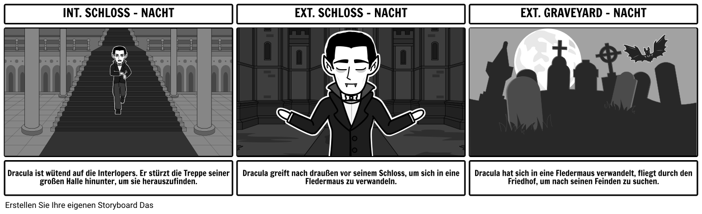 Dracula Szene Storyboard