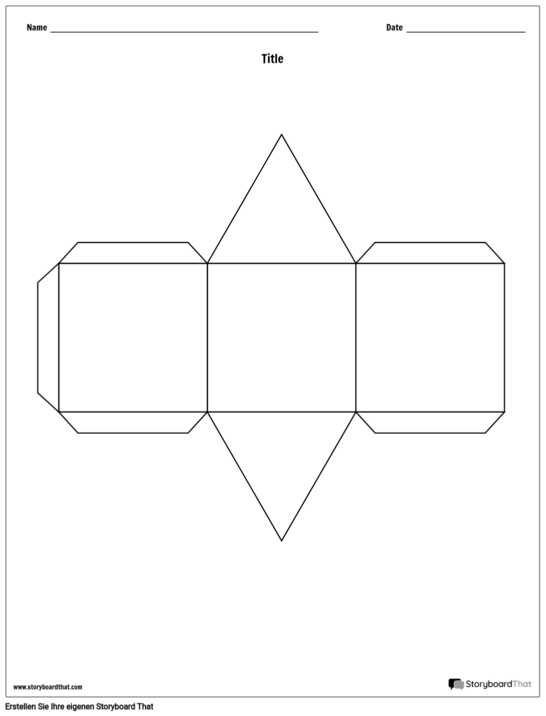 Dreieckige Prisma Story Cube Vorlage