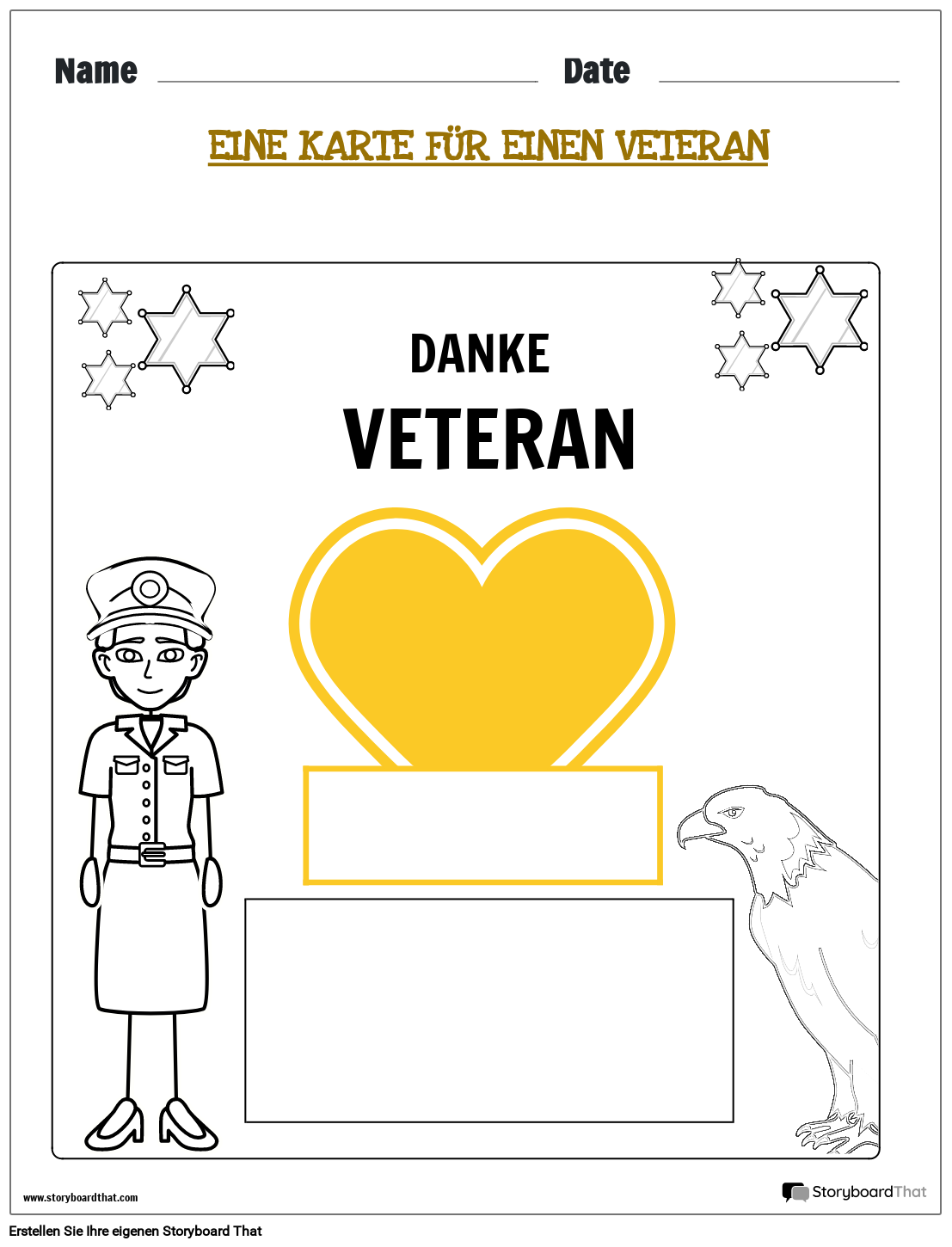 Druckbare Karte für Veteranen