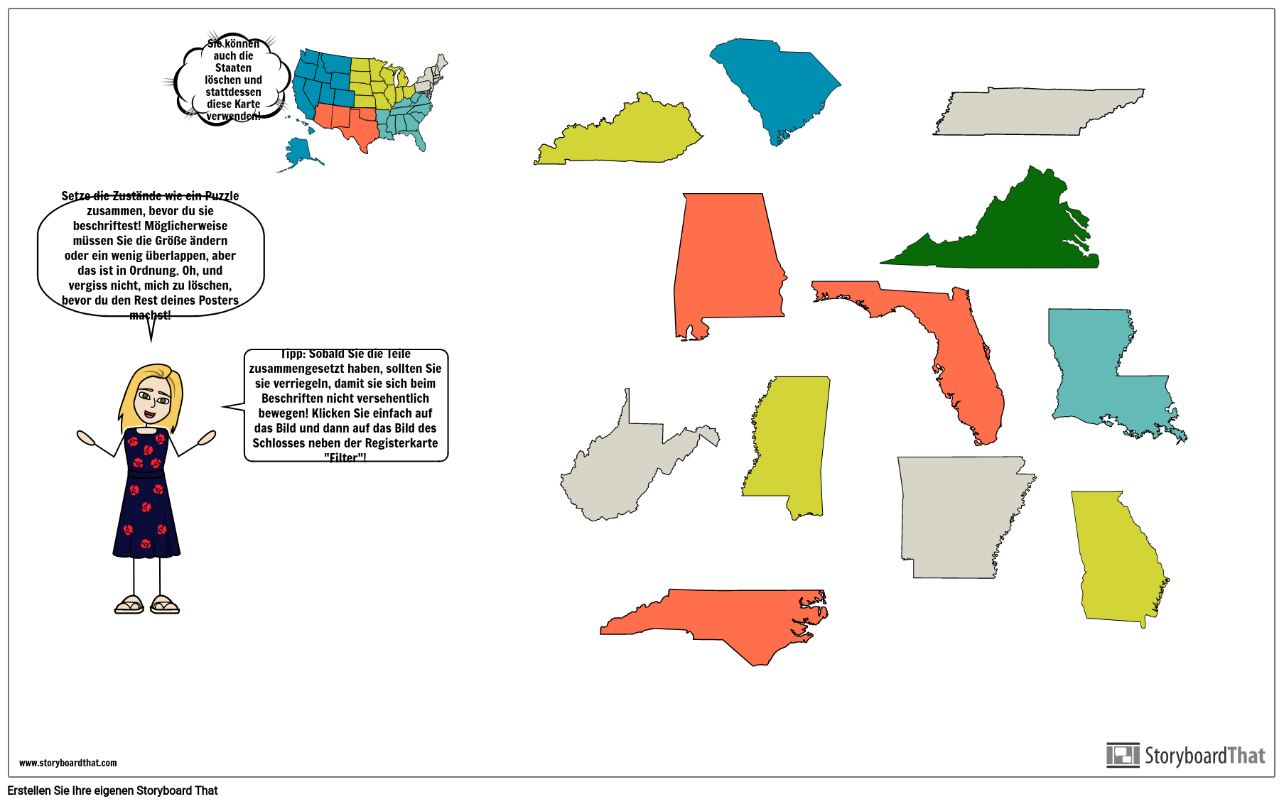 Einzelne Südoststaaten-Kartenvorlage