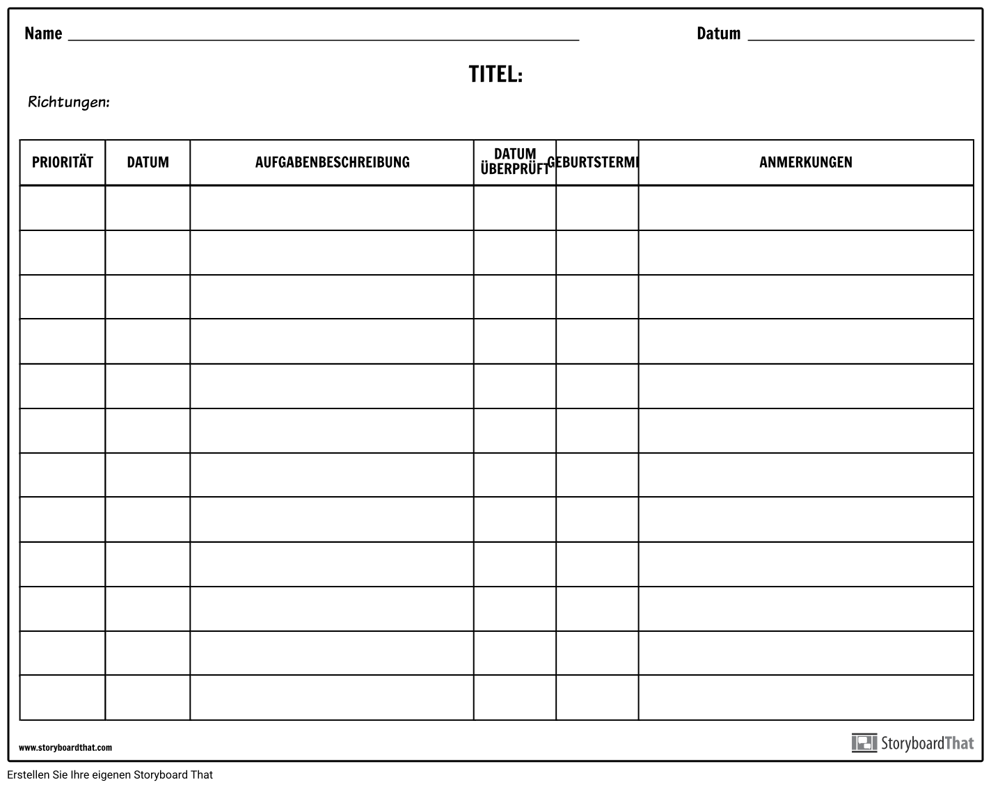 Gitter Checkliste