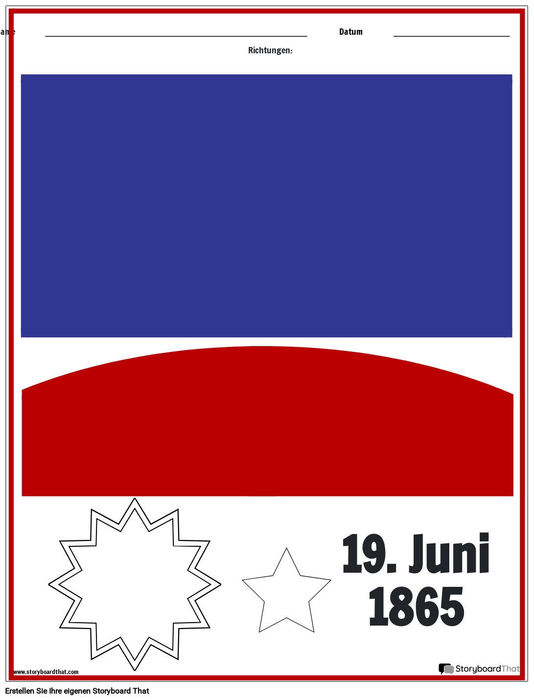 Herstellung der Juneteenth-Flagge