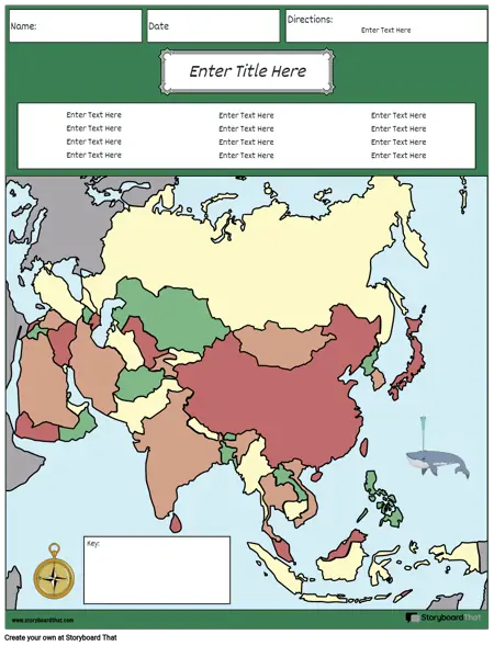 Karte von Asien und dem Nahen Osten