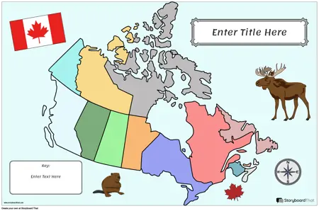 Kartenposter 26 Farbe Landschaft Kanada