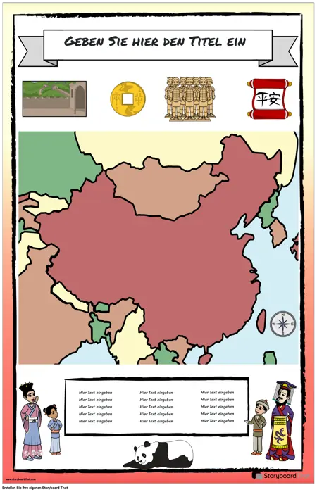 Kartenposter 28 Farbiges Portrait Altes China
