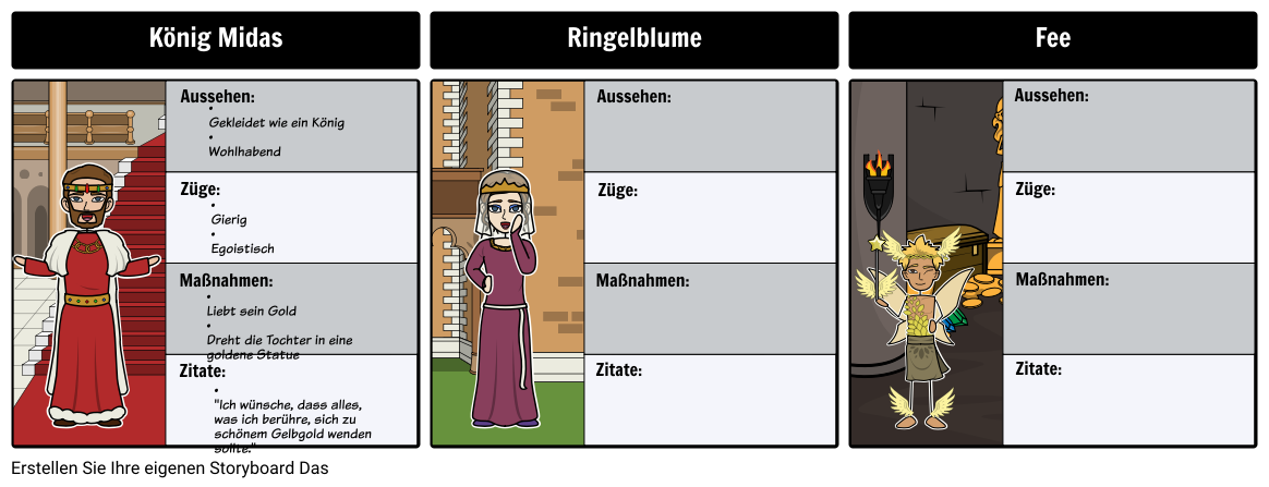 King Midas 'Golden Touch Charakter-Karte