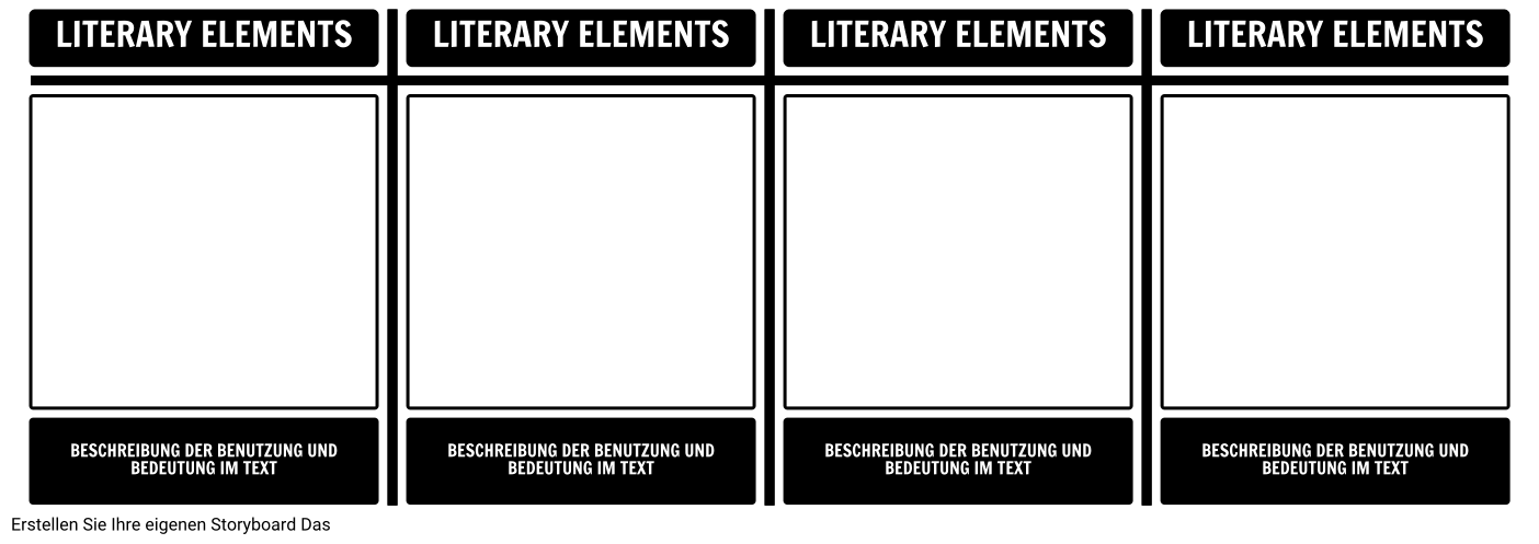 Literarische Elemente T-Chart