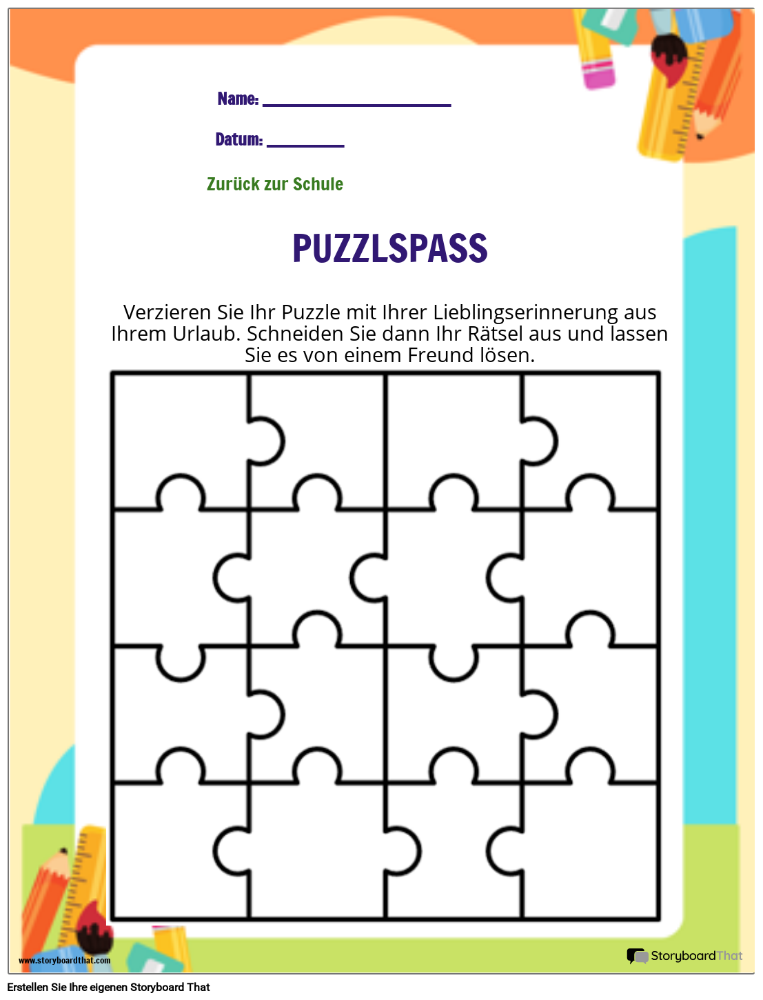 Lustiges Back-to-School-Puzzle