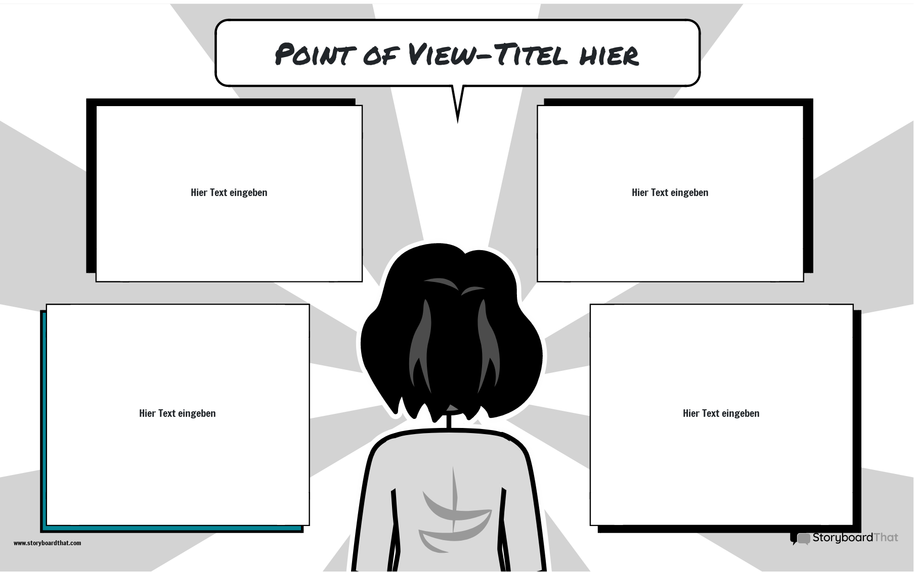 Neue Point-of-View-Vorlage 1 zum Erstellen einer Seite (Schwarzweiß)